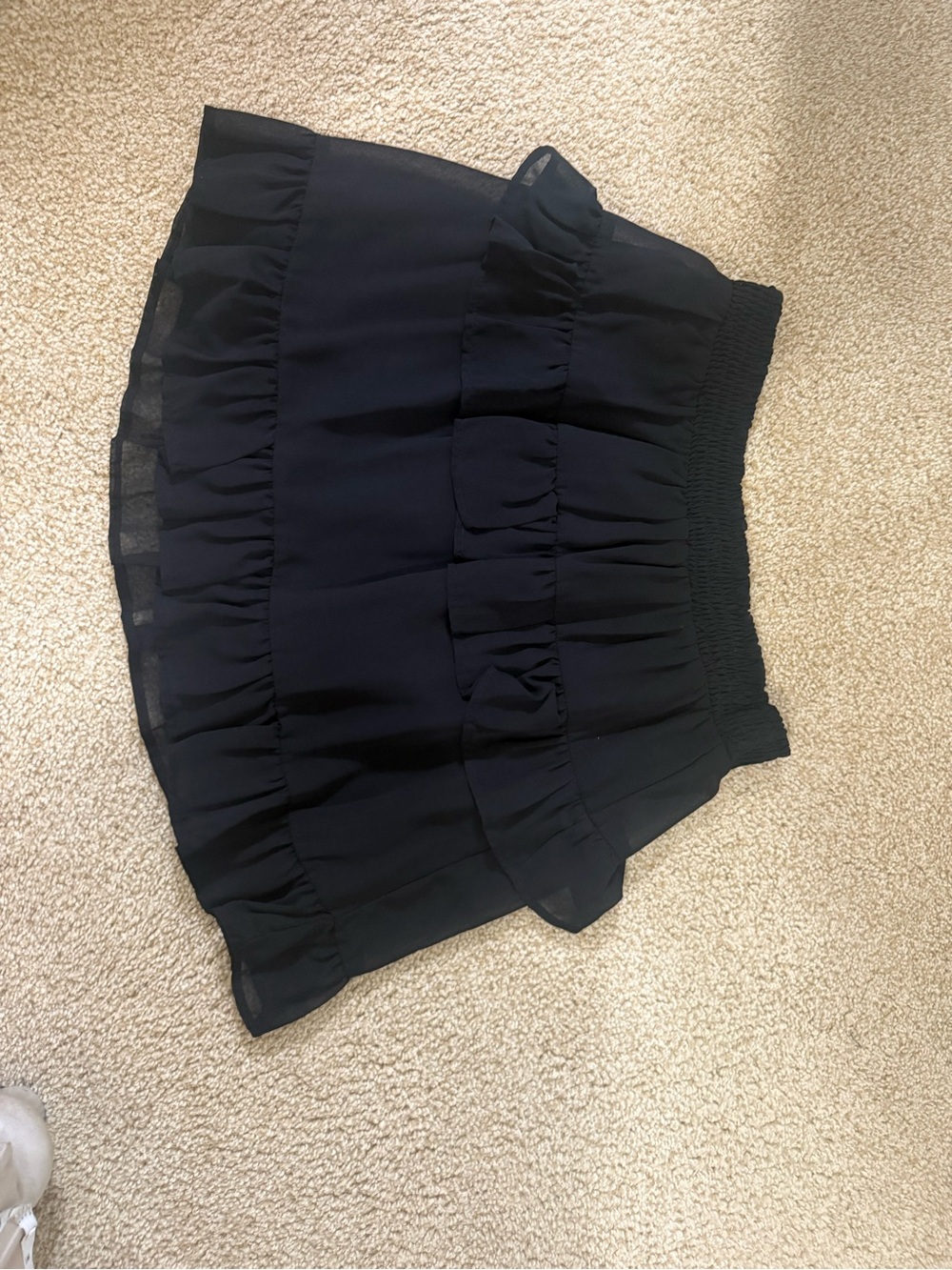 Altar'd State Black Ruffle Mini Skirt